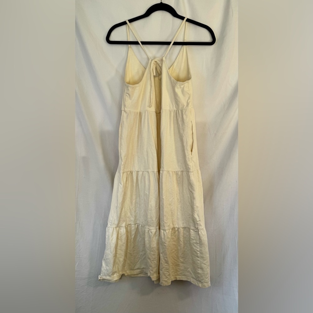 Old Navy Cream Tiered Sleeveless Dress with Strappy Ties Size M Petite - Picture 5 of 8